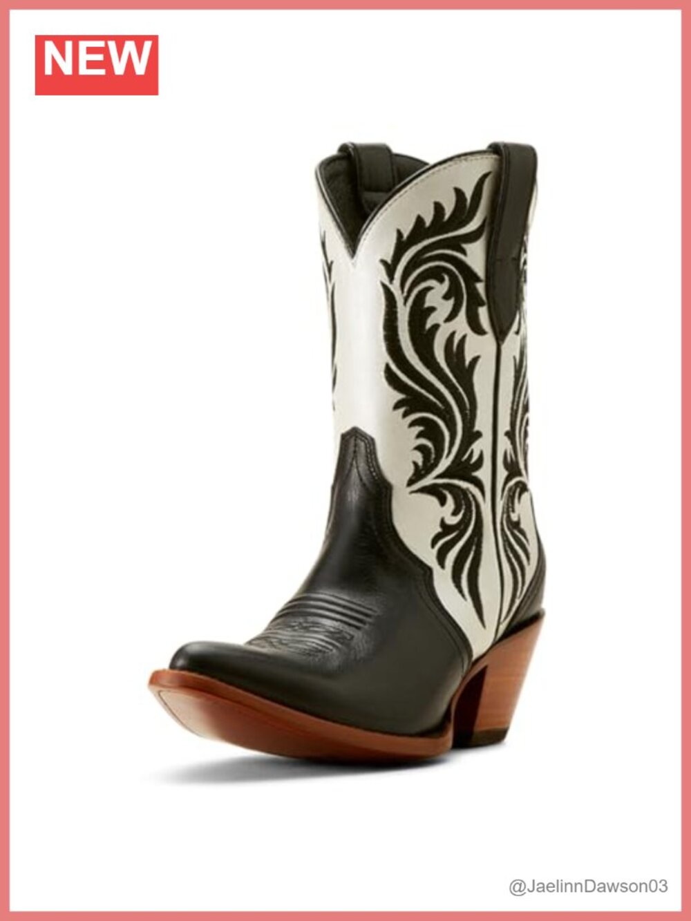 Western Boots Faux Leather Mid-Calf Pull-On Water Resistant Block Heel